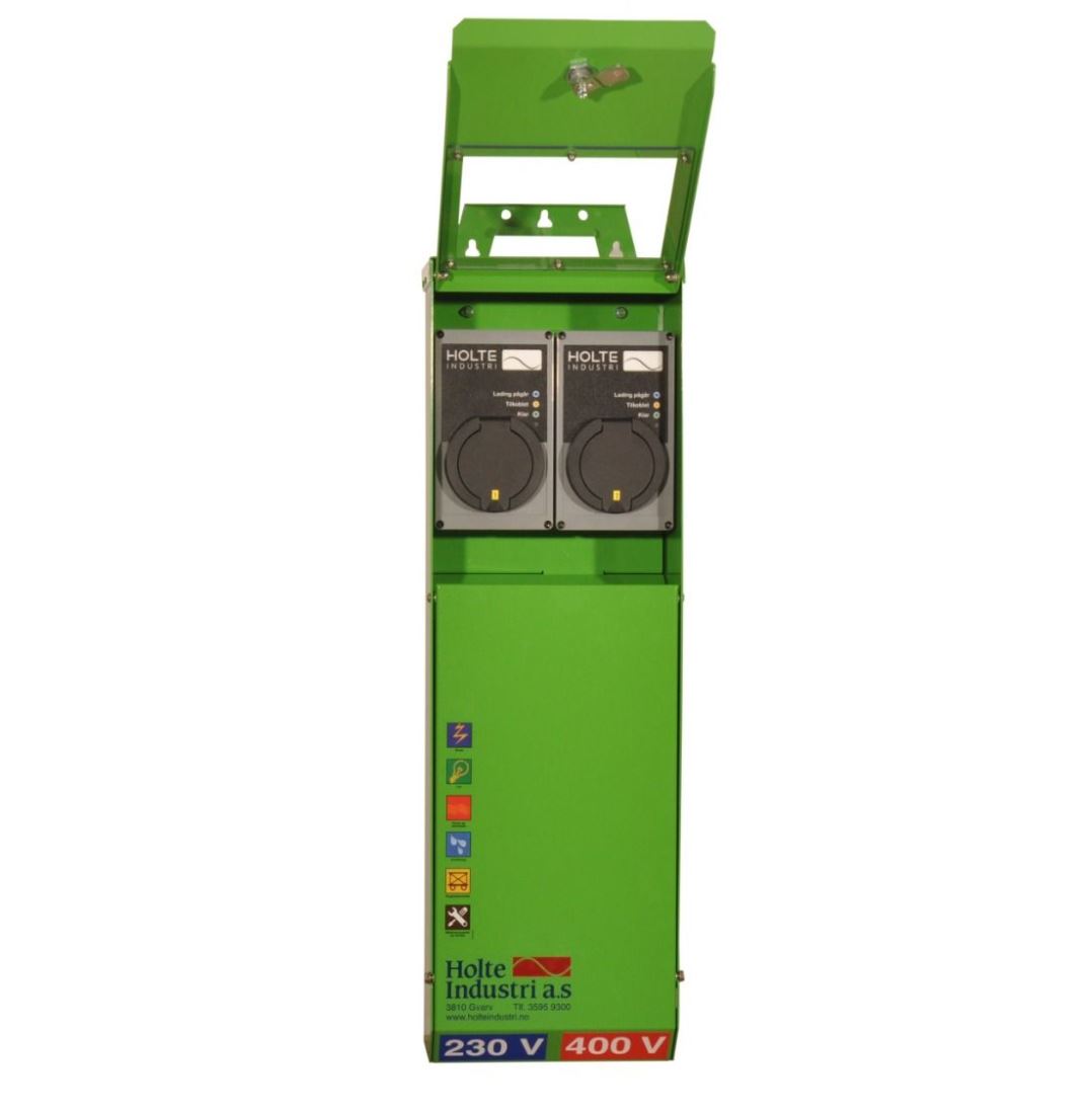 Dobbel ladestasjon for elbil 230/400V 8,2kW